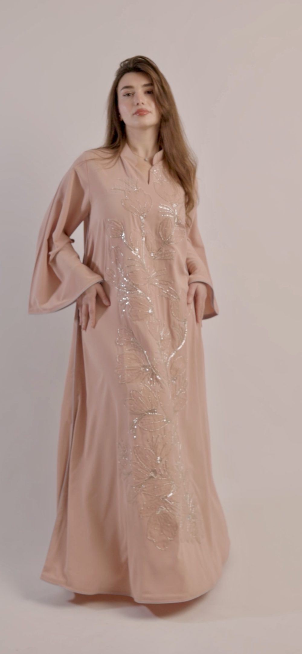 جلابيه مطرزه بورود و شك